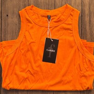 Flamingo Women's Vibrant Orange Tank Top